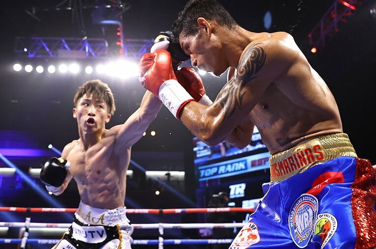 6月19日、ラスベガスで行われたWBA、IBF世界バンタム級タイトル戦は、王者・井上尚弥（大橋）が挑戦者マイケル・ダスマリナス（フィリピン）に3回TKO勝利した ／ photograph by Getty Images