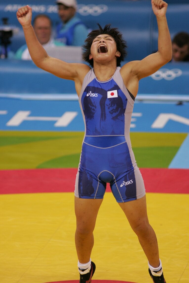 2004年アテネ五輪での伊調馨　©JMPA