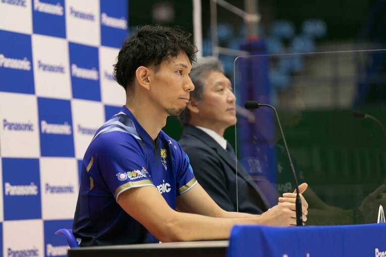 引退会見の様子　©︎Panasonic PANTHERS