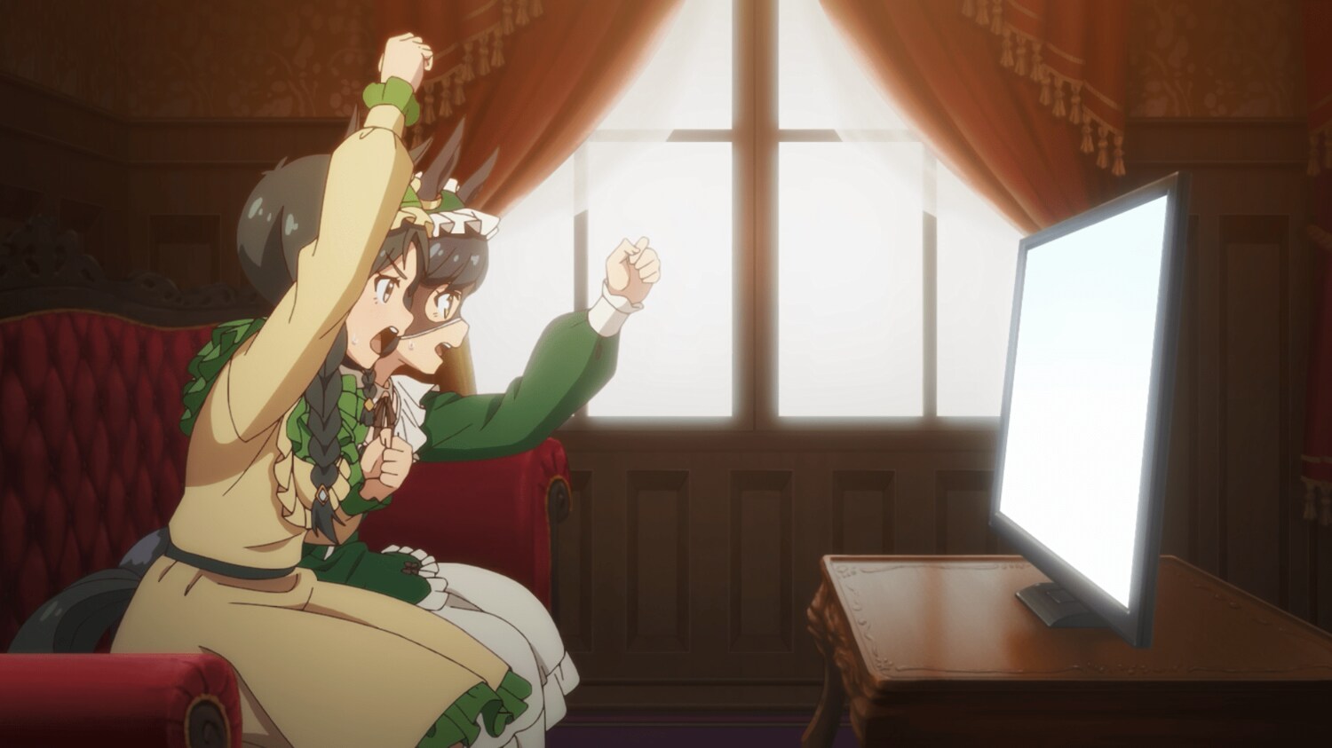 サトノダイヤモンドを応援する後輩ウマ娘　©2023 アニメ「ウマ娘 プリティーダービー Season 3」製作委員会