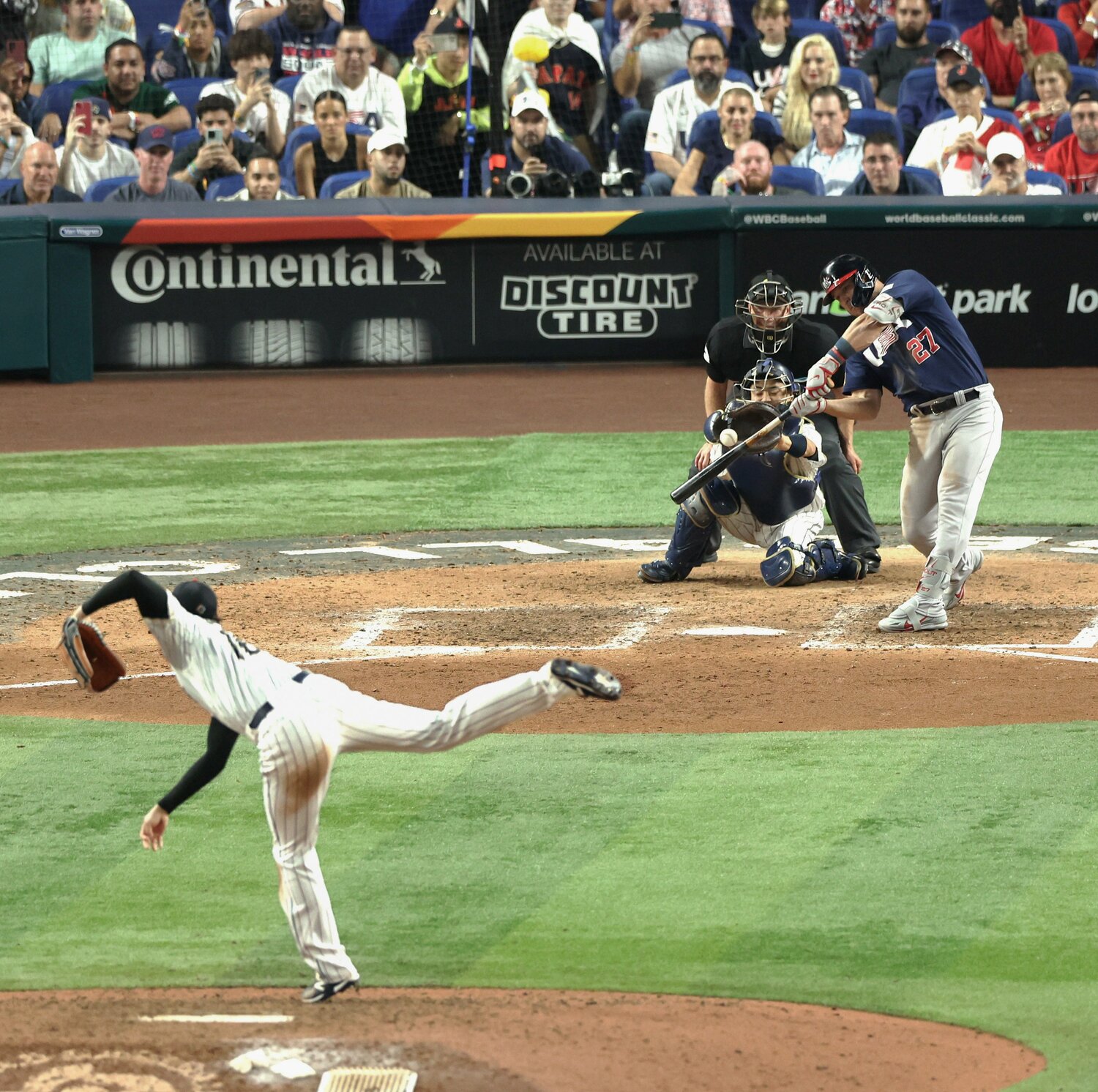 2023年WBC決勝、大谷とトラウトの対決　©JIJI PRESS