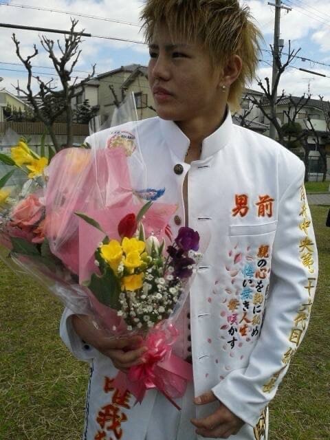 中学校の卒業式での特攻服姿　©SHOOT BOXING