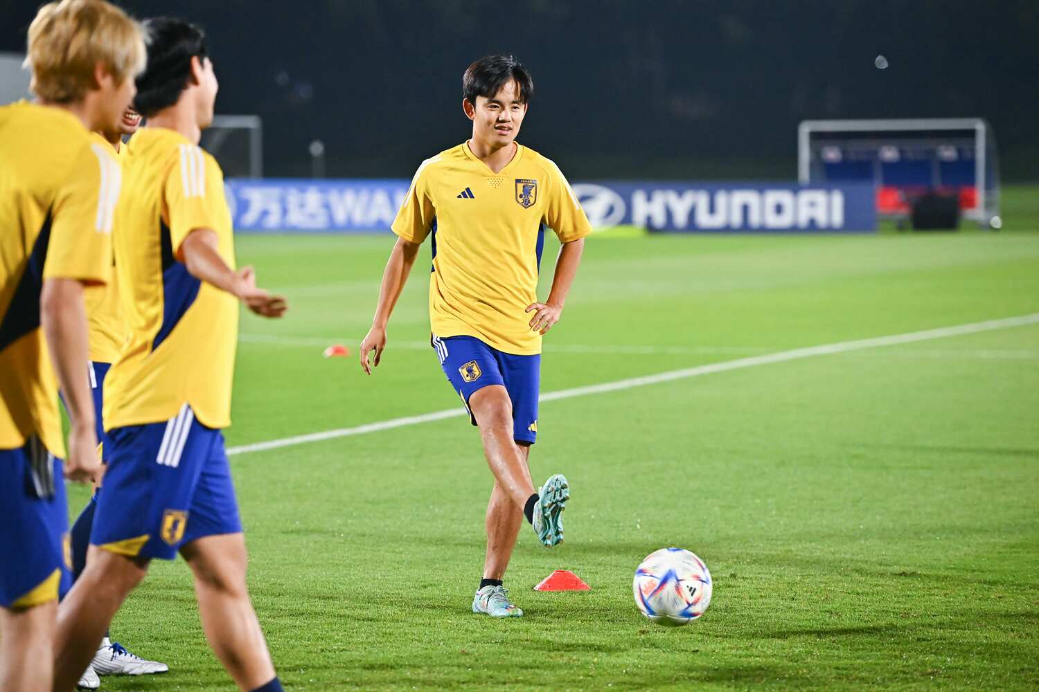 前日練習を行う久保。SHONOさんの期待に応えられるか　©Takuya Kaneko/JMPA