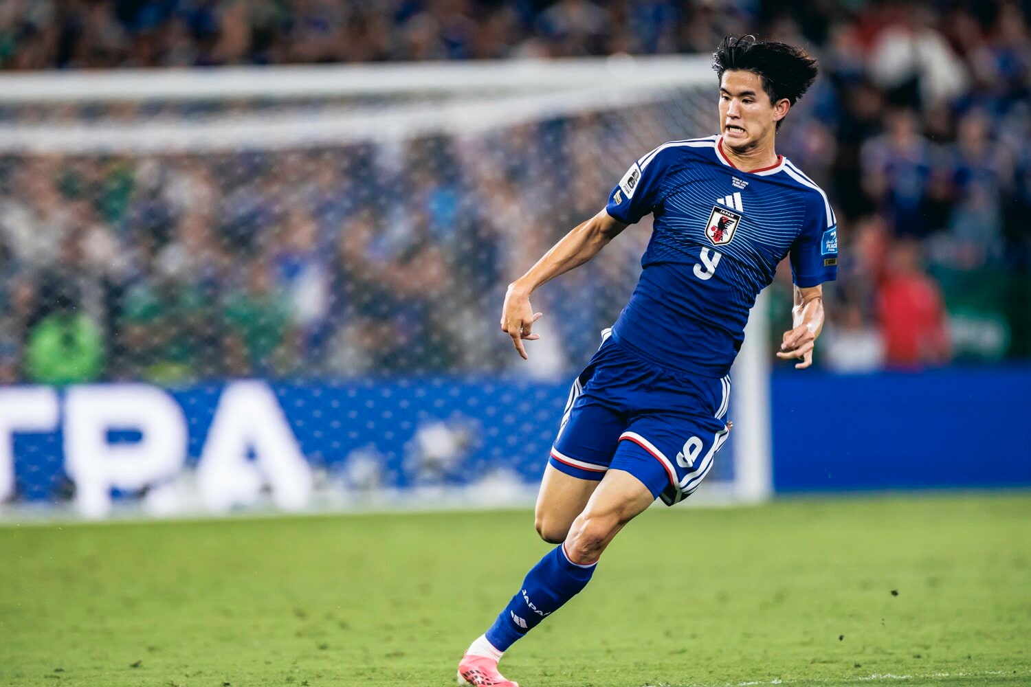 北中米W杯での後藤。ゴールという結果を積み重ねれば、市場価値は大幅に上がる可能性がある　©Kiichi Matsumoto/JMPA