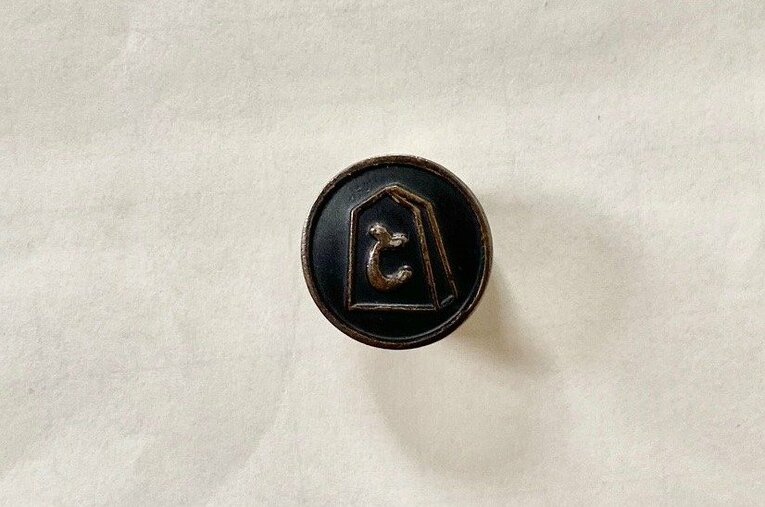 筆者の田丸が四段昇段時に連盟から渡された棋士バッジ。直径が約1センチで、「と金」をデザインした黒色の丸型　©Noboru Tamaru