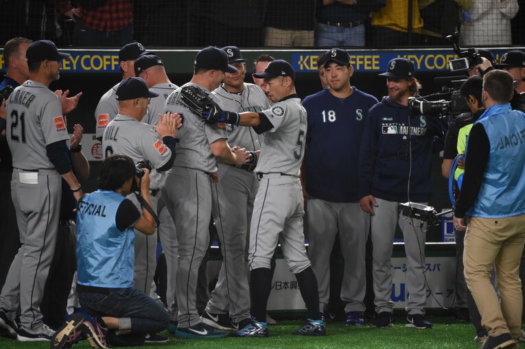 イチローの現役ラストゲームでの様子　©BUNGEISHUNJU