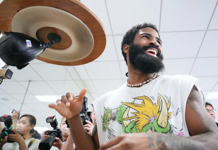 7月14日、スティーブン・フルトンの公開練習　©Naoki Fukuda