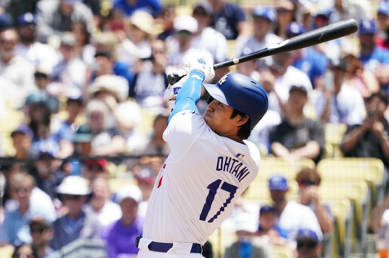 初回の第1打席で先制2ランを放った大谷　©︎Shizuka Minami