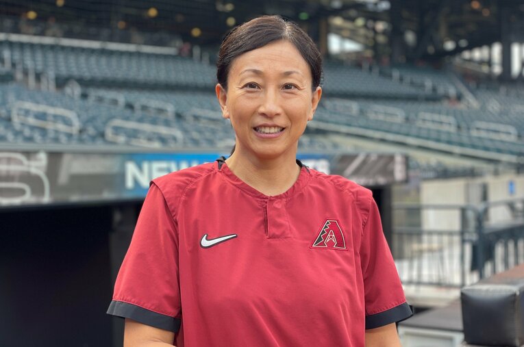 ワールドシリーズ進出を果たしたダイヤモンドバックスの快進撃を支えたアスレティックトレーナー兼マニュアルセラピストの谷沢順子さん ／ photograph by Ayako Oikawa