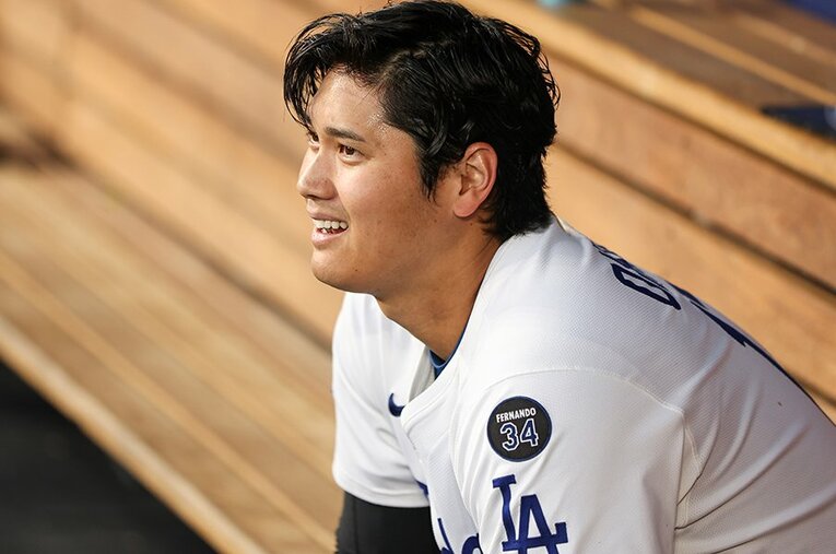 ホワイトソックス戦での大谷翔平。エンゼルス時代の恩師やコーチと再会を果たした ／ photograph by Meg Oliphant/Getty Images