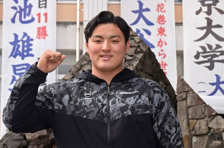 花巻東高校から米スタンフォード大に進学する佐々木麟太郎 ／ photograph by JIJI PRESS