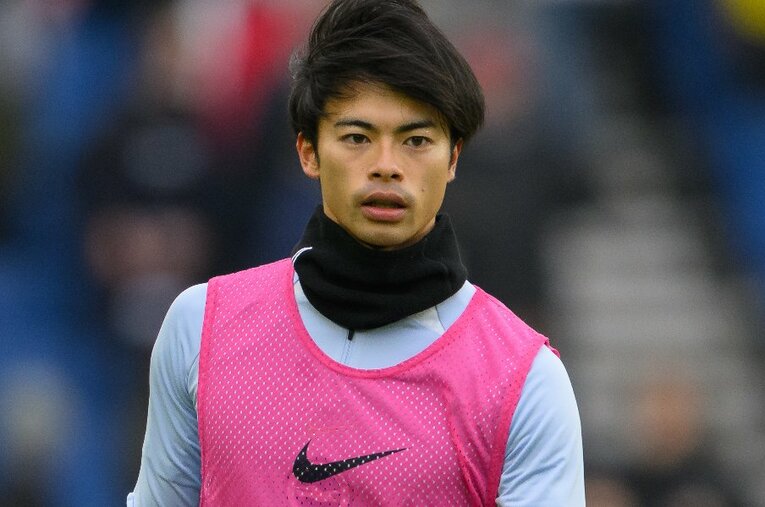 現地2月18日、ホームでフラムに0-1敗戦したブライトン。写真は試合前の三笘薫（25歳） ／ photograph by Getty Images