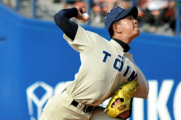 大谷翔平世代の中学日本代表エース・横塚博亮さんは桐蔭学園に進学した ／ photograph by Asahi Shimbun