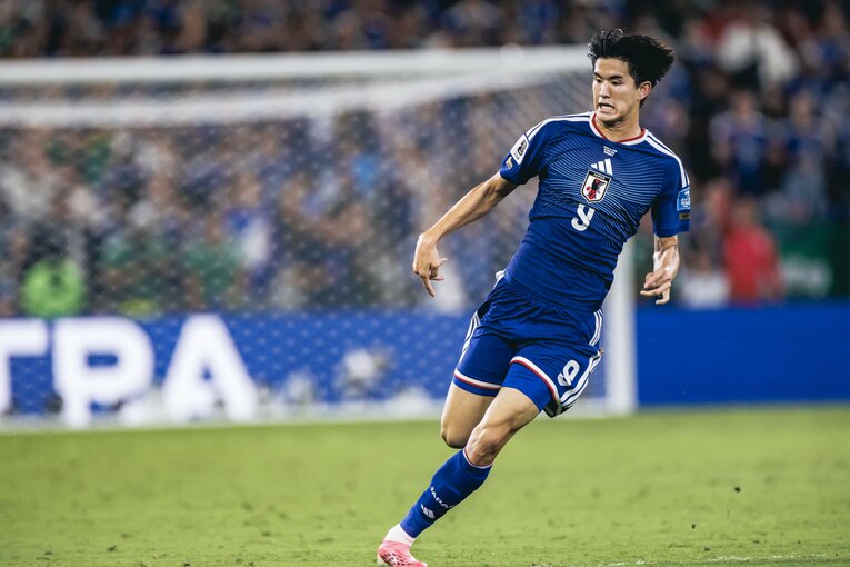 北中米W杯での後藤。ゴールという結果を積み重ねれば、市場価値は大幅に上がる可能性がある　©Kiichi Matsumoto/JMPA