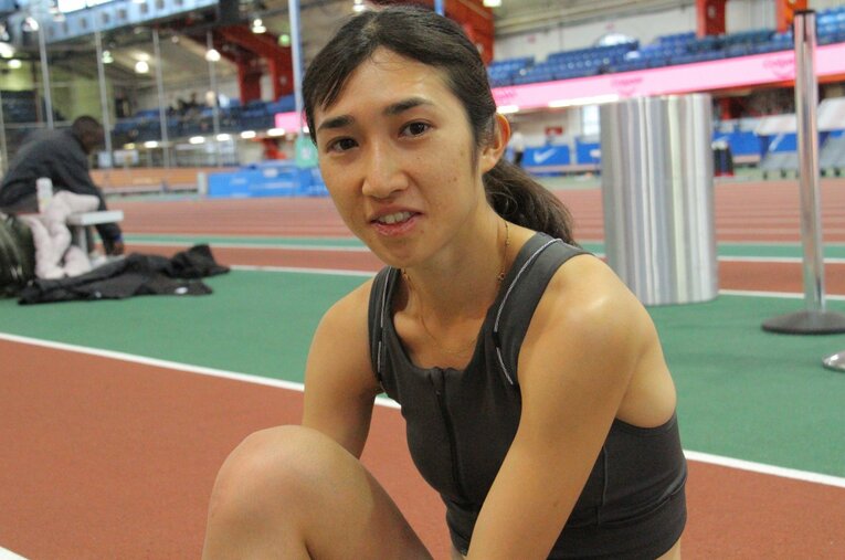 2月に行なわれたボストンの室内1500mとニューヨークでの室内2マイルレースで日本記録を更新した田中希実（24歳） ／ photograph by Ayako Oikawa