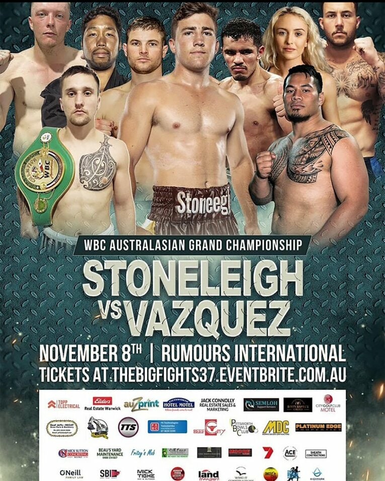 オーストラリア第3戦。オーストラリア・スーパーライト級タイトルマッチのポスター（2024年11月）