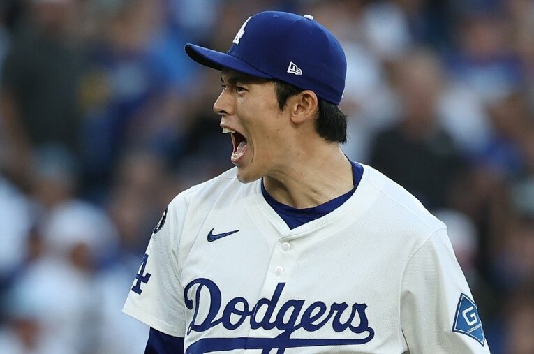 ポストシーズンでドジャースのキーマンとなっている佐々木朗希 ／ photograph by Getty Images