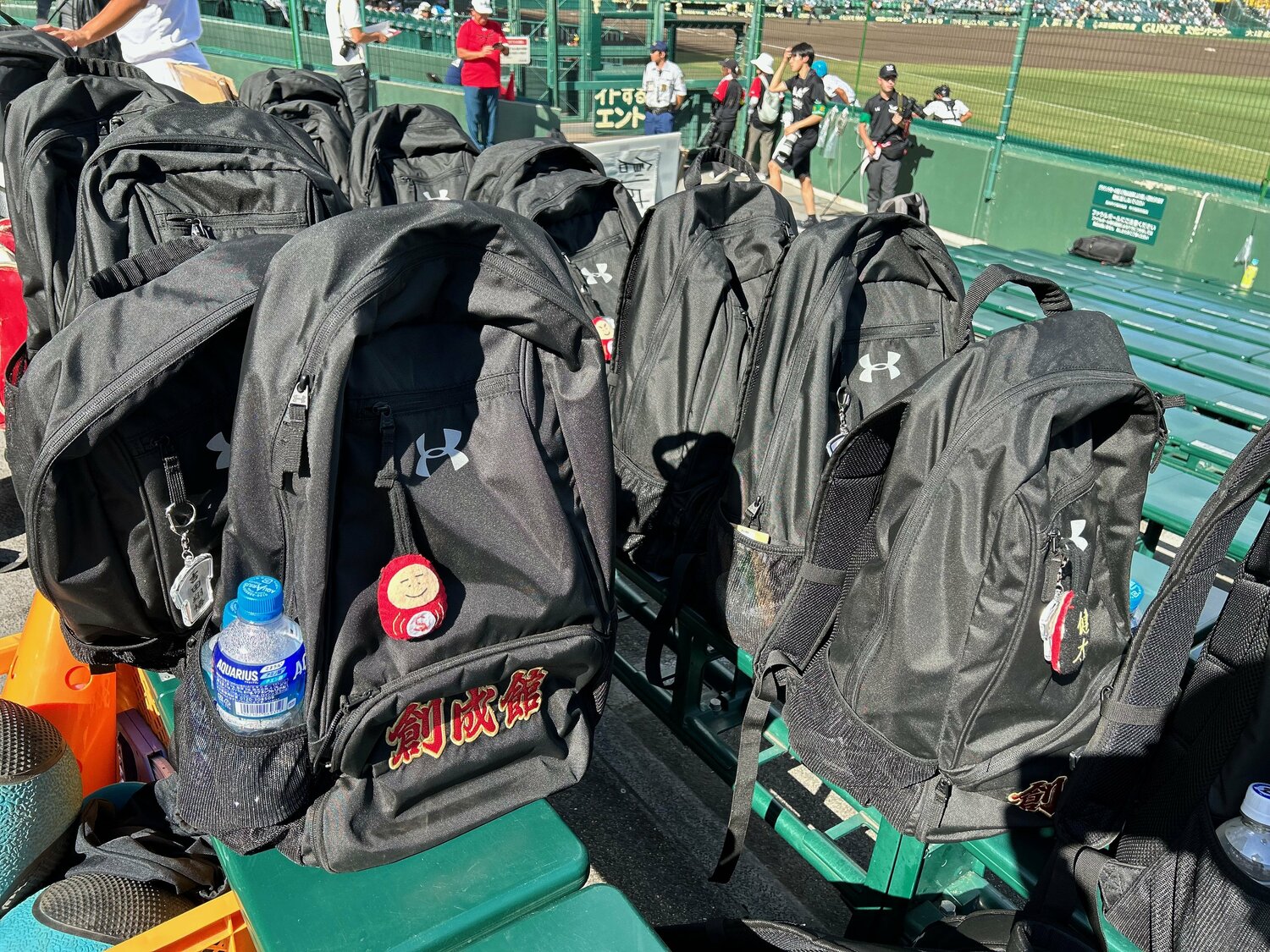 球児のバッグはリュックが大半 ©Yukiko Umetsu