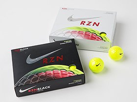 優れた飛距離性能＆スピン性能と最適なフィーリングで人気のボール、〈ナイキ レジン〉シリーズにも、VOLTカラーが登場。ブラック12個入り/オープン価格、ホワイト12個入り/オープン価格。
 