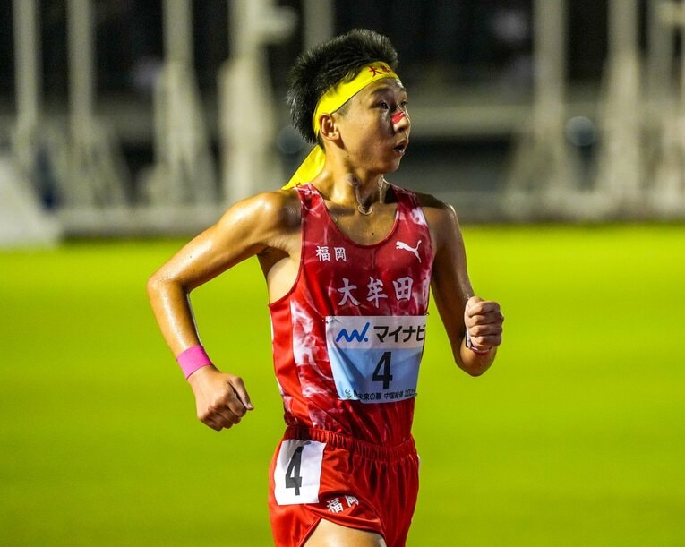 5000ｍ競歩でインターハイに出場した大牟田高の佐々木。唯一「集団転校」せずに同校に残った選手でもある　©Satoshi Wada