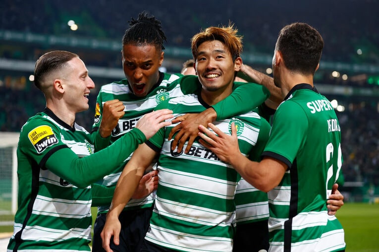 ブラガ戦で2ゴールを挙げた守田　©Getty Images