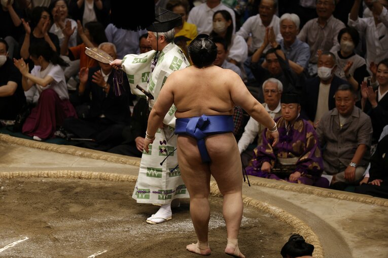 大の里の13連勝に沸く館内　©Kiichi Matsumoto/JMPA