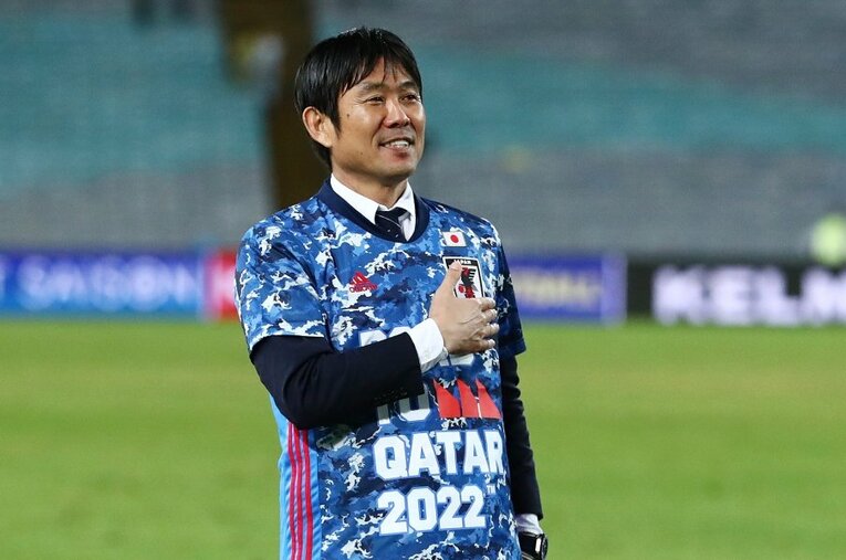 3月24日のオーストラリア戦を2-0で勝利し、カタールW杯出場を決めた森保一監督 ／ photograph by Getty Images