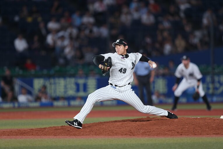 マリーンズ時代のチェン　©︎Chiba Lotte Marines