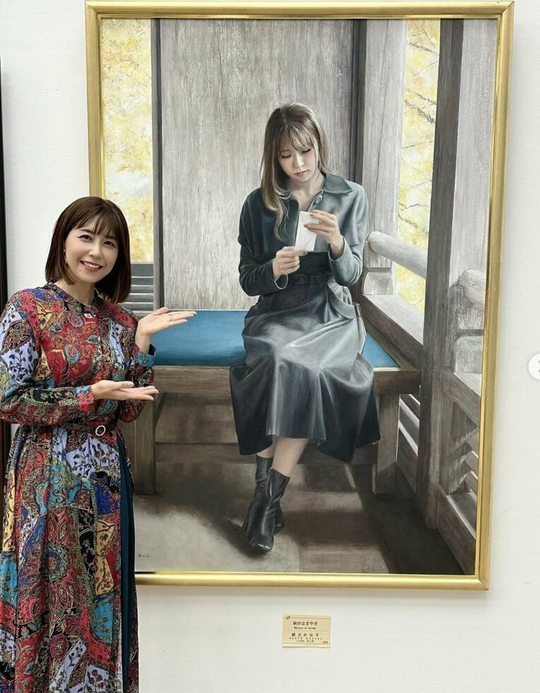 昨年、初挑戦の公募展「日展」で入選した（本人インスタ写真）