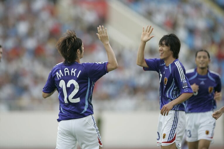 2007年アジア杯の巻誠一郎と中村俊輔　©Takuya Sugiyama