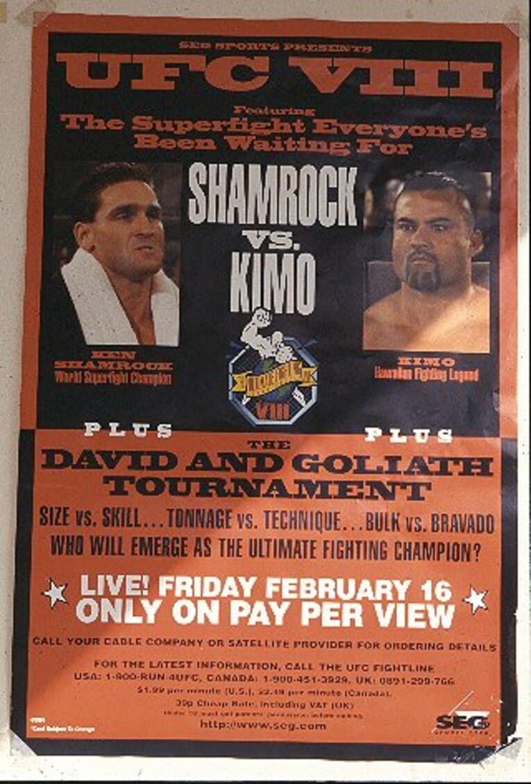 ドン・フライがMMAデビューを飾った1996年2月の『UFC.8』のポスター