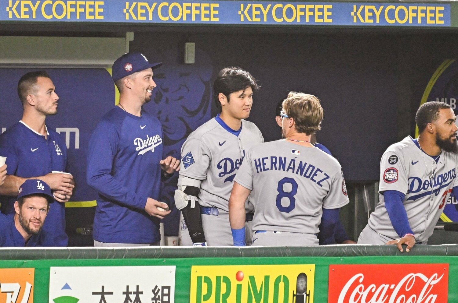 開幕の東京シリーズで見つめ合う大谷とキケ ©Nanae Suzuki