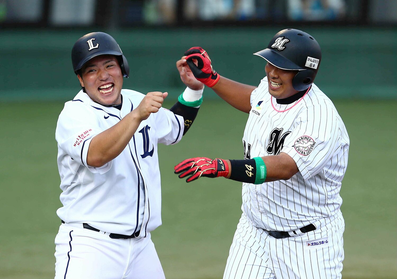 ルーキーイヤーの2014年に出場したフレッシュオールスターでは、当時西武の山川穂高との巨漢コンビが話題に。井上がMVP、山川が優秀選手賞を獲得した ©︎JIJI PRESS