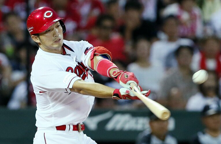 広島時代の鈴木誠也　©JIJI PRESS