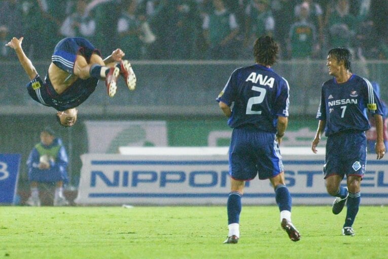 Jリーグ加入当初のマルキーニョスはバク転を見せたことも　©JIJI PRESS