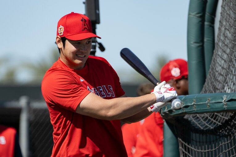 ものすごい打ち方と表情をする大谷（3/7）　©Nanae Suzuki