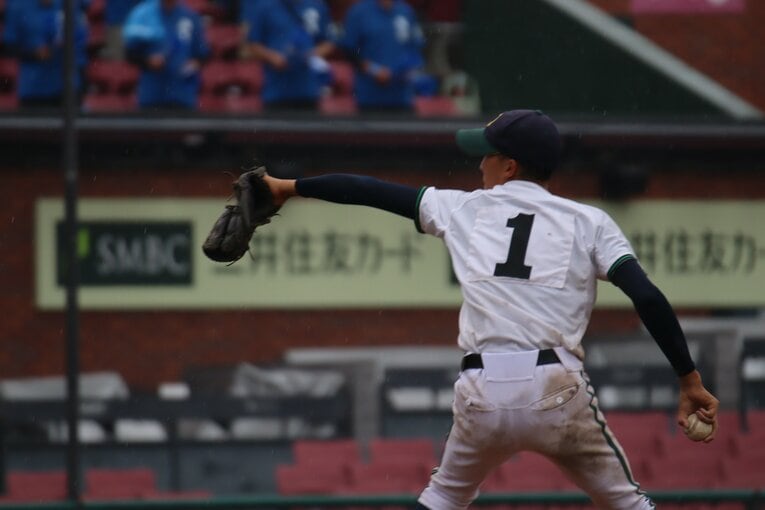 【加美農業】7回途中からリリーフした加美農業・逸見選手　©Yuki Kashimoto