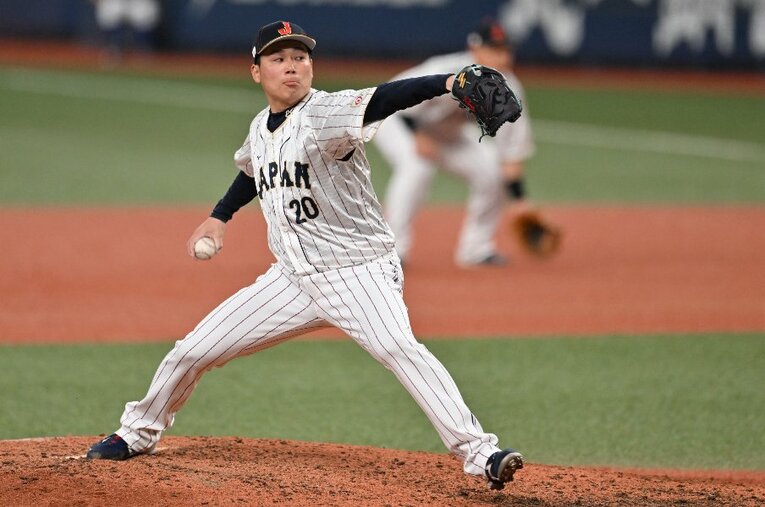 3月6日、強化試合の阪神戦が、栗林にとって日本代表としての最後の登板となった ／ photograph by Naoya Sanuki
