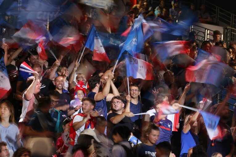 柔道やフェンシングの応援にサッカーノリを持ち込むとは、確かにアイデアかも　©Tetsuya Higashikawa/JMPA