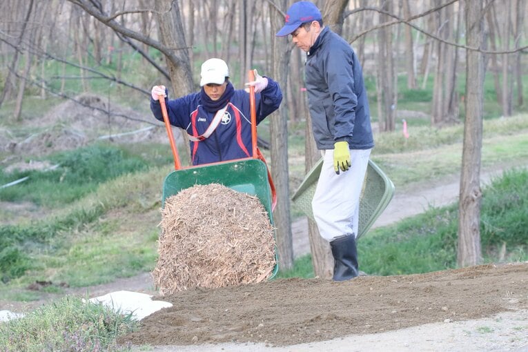 地域住民とも協力しながら部員たちでコースの整備も行っていた／取材対象者提供