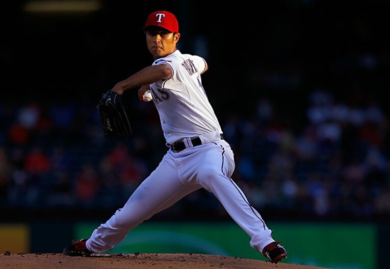 2014年、レンジャーズ時代のダルビッシュ©Getty Images