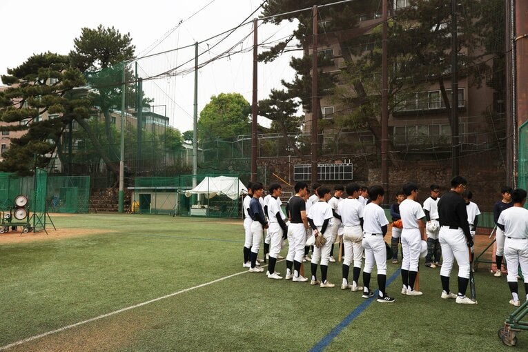 灘高校野球部の練習風景（2023年）©︎Fumi Sawai