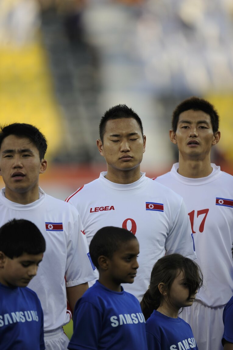 北朝鮮代表として活躍した安英学（右）と鄭大世（2011年アジアカップ）©︎Takuya Sugiyama