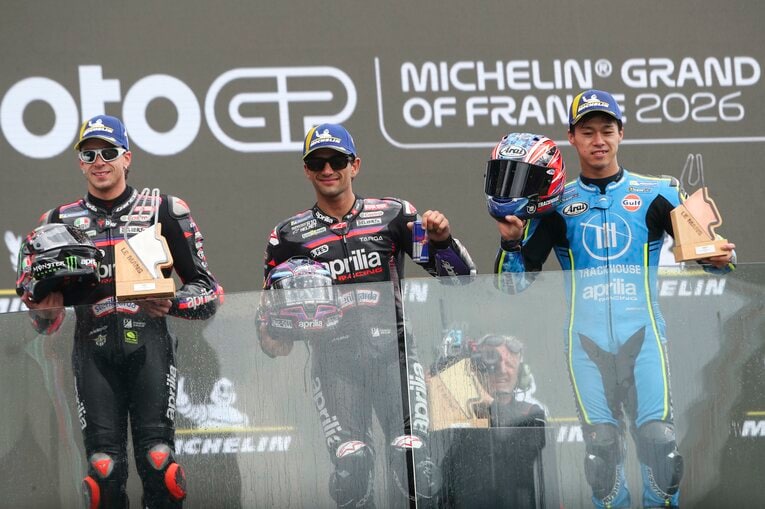 アプリリアは史上初めて表彰台を独占した　©Getty Images