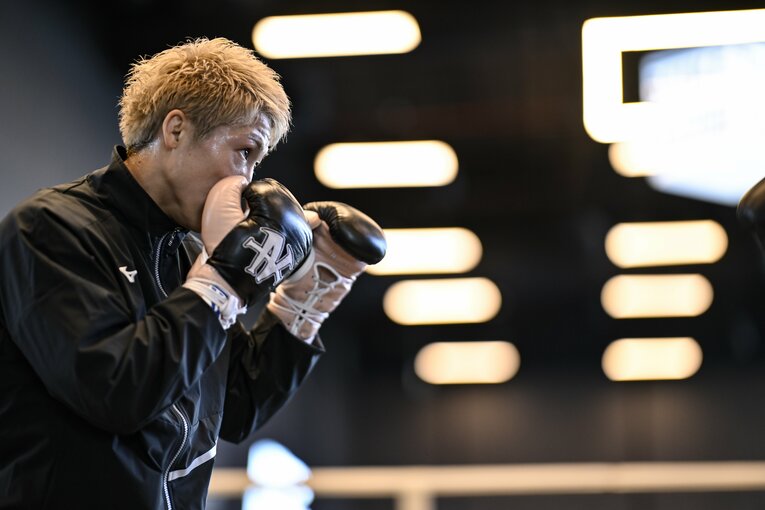 ピカソ戦直前、現地リヤドでの井上尚弥のジムワーク　©Hiroaki Finito Yamaguchi