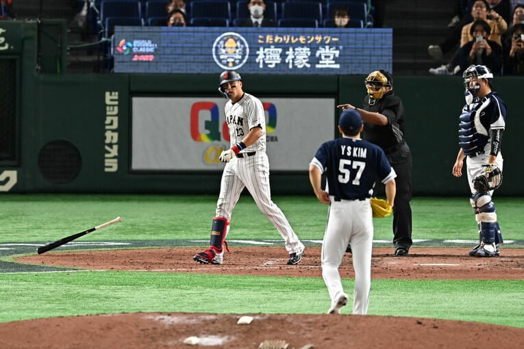 死球に怒るヌートバー　©Getty Images