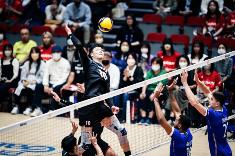 ネーションズリーグ フランス戦　©︎FIVB