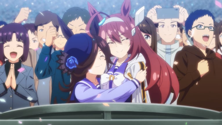 実際のレース同様、大盛り上がりのスタンドを再現　©2023 アニメ「ウマ娘 プリティーダービー Season 3」製作委員会