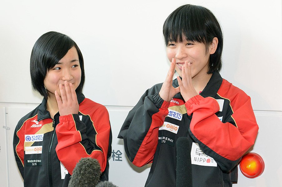史上最年少13歳で世界ツアー連勝──。伊藤美誠&平野美宇、五輪への思い。<Number Web> photograph by KYODO