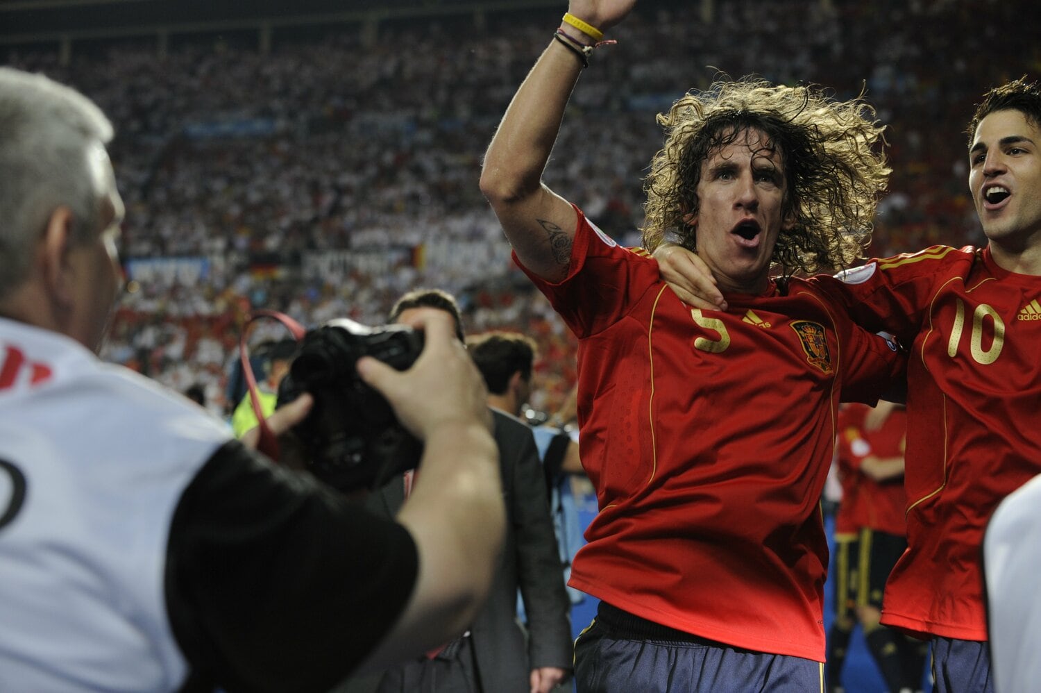 EURO2008を制し、歓喜するプジョル　©︎Takuya Sugiyama